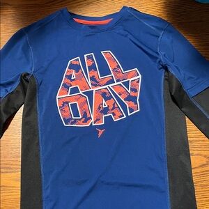 Old Navy Blue and Black Graphic Long Sleeve Shirt